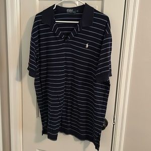 Men’s XL Polo by Ralph Lauren Navy with Light Blue Stripes